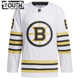 Boston Bruins Hockeydrakt 100th Anniversary Brad Marchand 2023-24 Hvit Adidas Authentic - Barn
